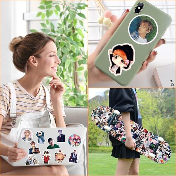 100 PCS BTS Stickers Vinyl Waterproof Stickers for Water Bottle, Mugs,Phones,etc - Picture 6 of 6
